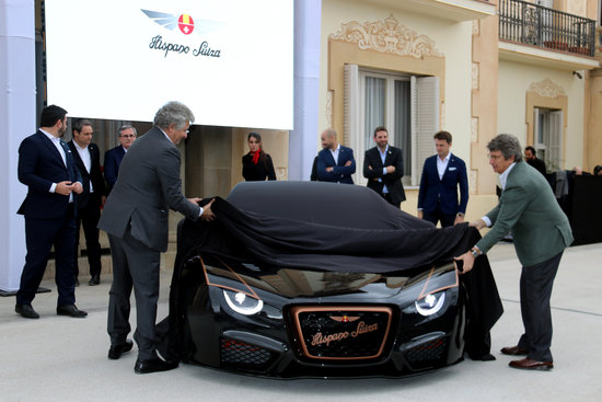 The moment Hispano Suiza unveiled their €1.5 Carmen Boulogne luxury car in Sant Pere de Ribes, south of Barcelona, on March 3, 2020 (by Cristina Tomàs White)